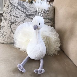 stuffed white peacock